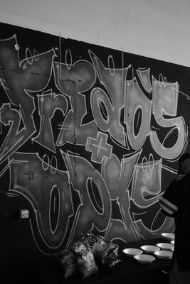 Graffiti-Wand in der Halle Winterthur
